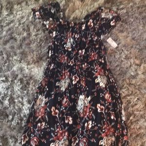 Multiple color midi off the shoulder dress